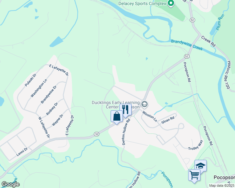 map of restaurants, bars, coffee shops, grocery stores, and more near 620 Clarks Lane in West Chester