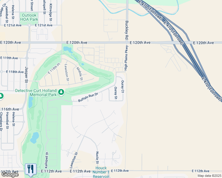 map of restaurants, bars, coffee shops, grocery stores, and more near 11697 Olathe Street in Commerce City