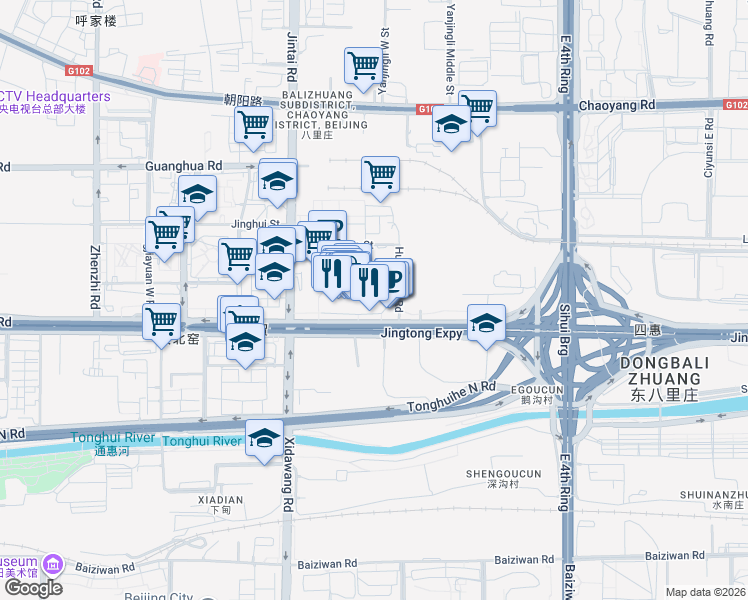 map of restaurants, bars, coffee shops, grocery stores, and more near in 