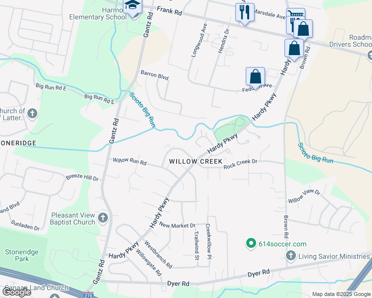 map of restaurants, bars, coffee shops, grocery stores, and more near 1874 Rock Creek Drive in Grove City