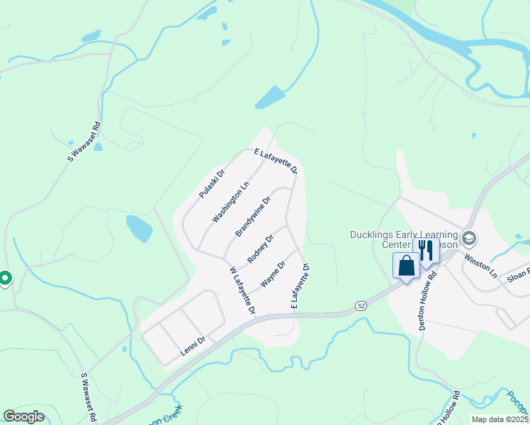 map of restaurants, bars, coffee shops, grocery stores, and more near 1530 Brandywine Drive in West Chester