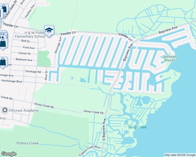 map of restaurants, bars, coffee shops, grocery stores, and more near 31 Osprey Lane in Ocean County