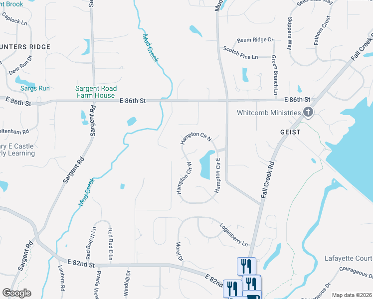 map of restaurants, bars, coffee shops, grocery stores, and more near 9655 Killingworth Court in Indianapolis