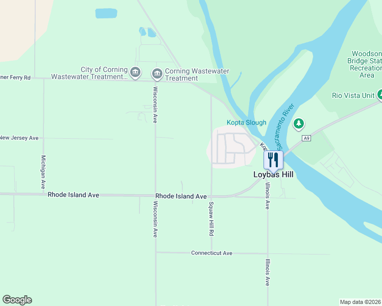 map of restaurants, bars, coffee shops, grocery stores, and more near 3870 Wisconsin Avenue in Corning