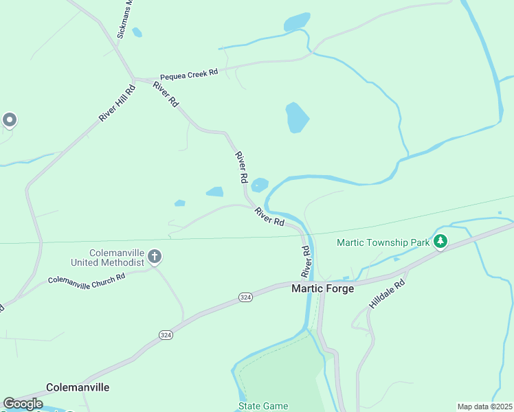 map of restaurants, bars, coffee shops, grocery stores, and more near 7435 River Road in Conestoga