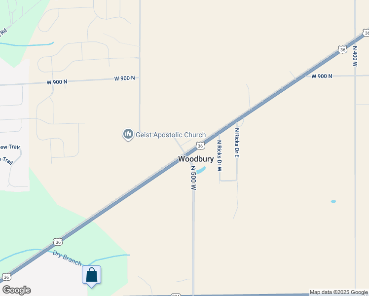 map of restaurants, bars, coffee shops, grocery stores, and more near 8655 North 500 West in McCordsville