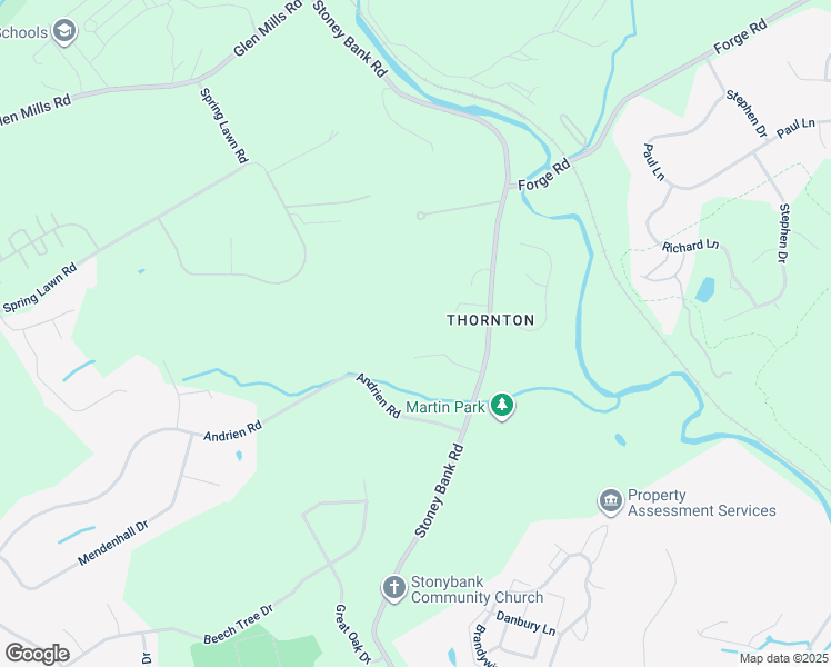 map of restaurants, bars, coffee shops, grocery stores, and more near 15 Stony Hill Lane in Glen Mills