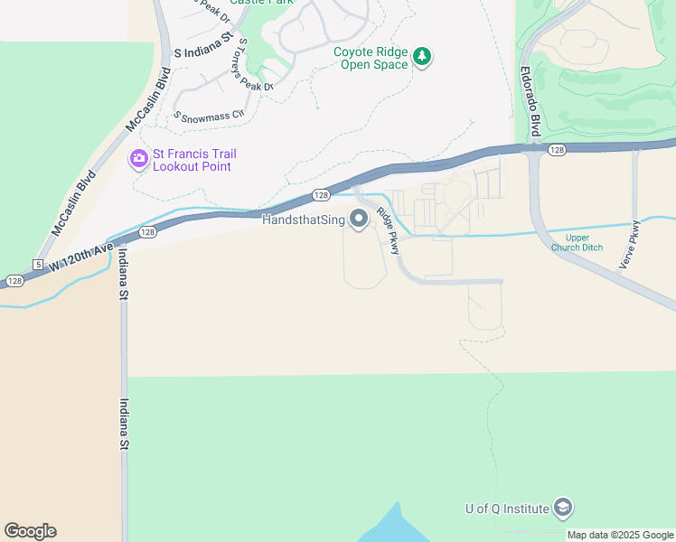 map of restaurants, bars, coffee shops, grocery stores, and more near 11833 Ridge Pkwy in Broomfield