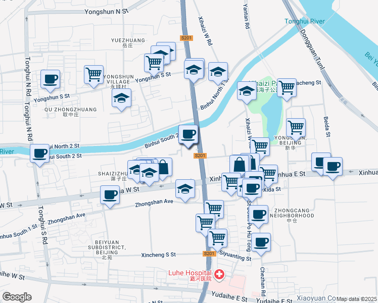 map of restaurants, bars, coffee shops, grocery stores, and more near in 
