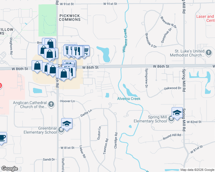map of restaurants, bars, coffee shops, grocery stores, and more near 1012 Tuckahoe in Indianapolis