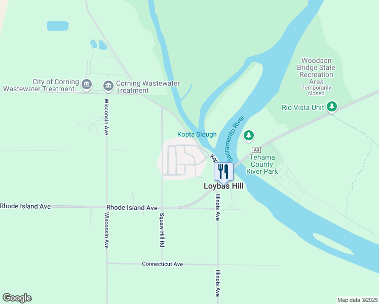 map of restaurants, bars, coffee shops, grocery stores, and more near 3835 Gardiner Ferry Road in Corning