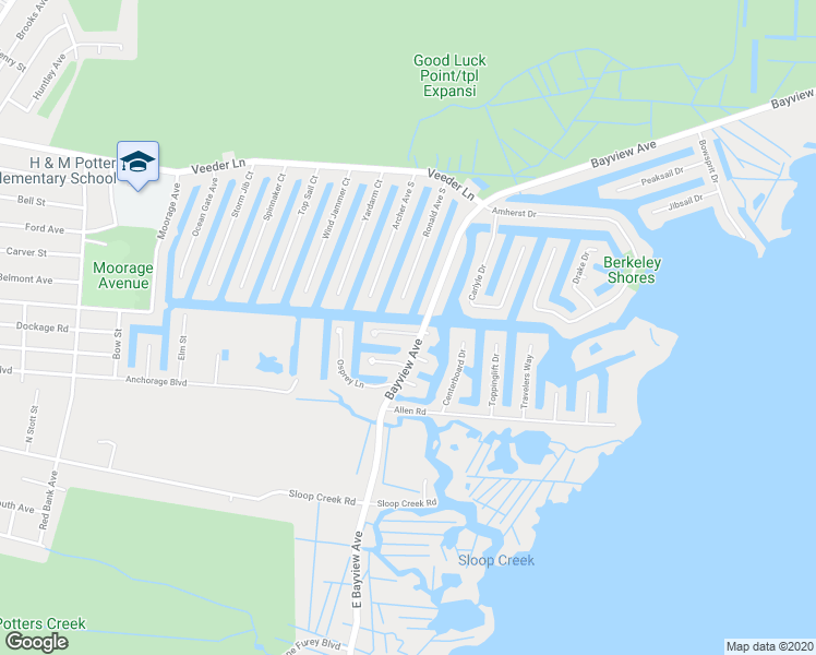 map of restaurants, bars, coffee shops, grocery stores, and more near 5 Skimmer Lane in Berkeley Township
