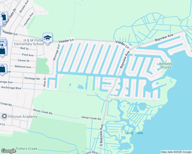 map of restaurants, bars, coffee shops, grocery stores, and more near 20 Osprey Lane in Ocean County
