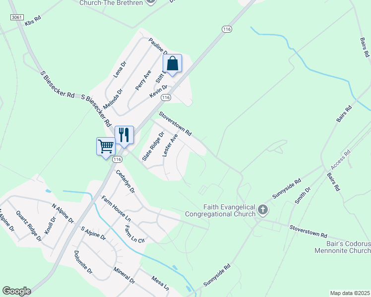 map of restaurants, bars, coffee shops, grocery stores, and more near 118 Pine Springs Boulevard in York