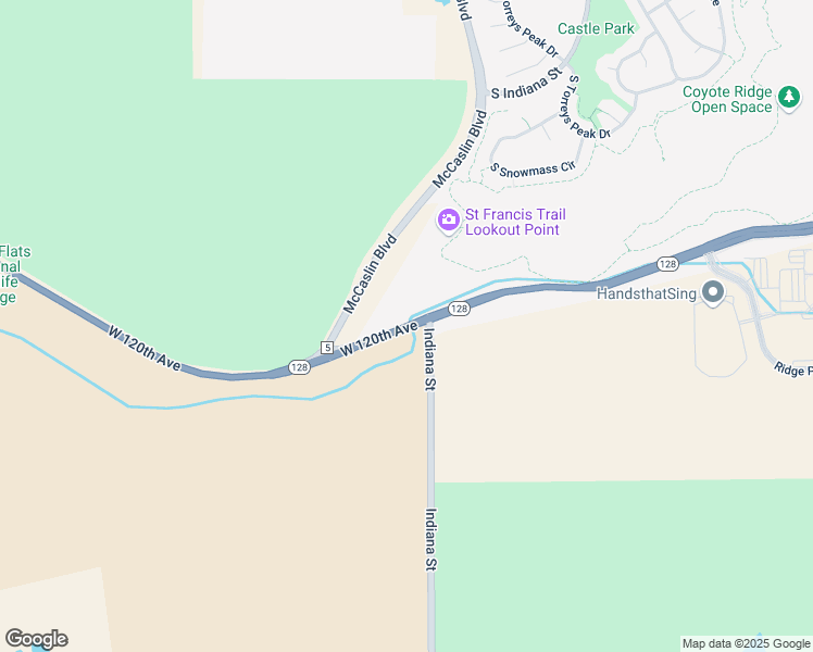 map of restaurants, bars, coffee shops, grocery stores, and more near Colorado 128 in Louisville