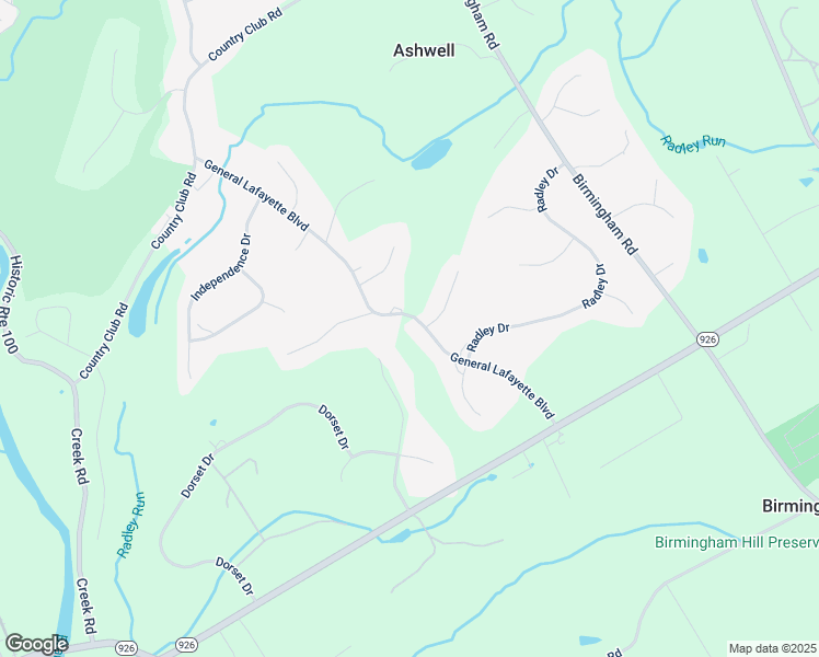 map of restaurants, bars, coffee shops, grocery stores, and more near 1100 General Lafayette Boulevard in West Chester