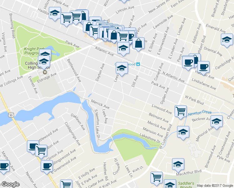 map of restaurants, bars, coffee shops, grocery stores, and more near 824 Linwood Ave in Collingswood