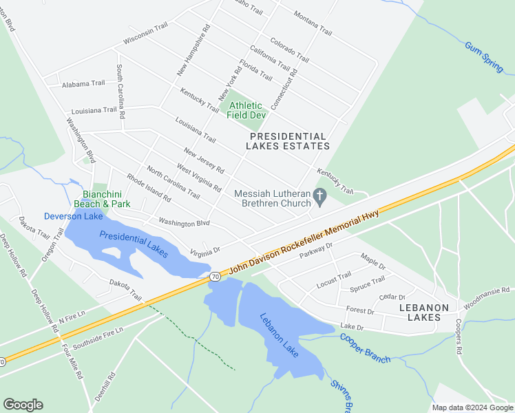 map of restaurants, bars, coffee shops, grocery stores, and more near 515 West Virginia Road in Pemberton Township