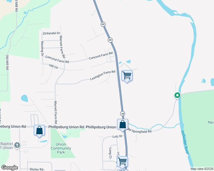 map of restaurants, bars, coffee shops, grocery stores, and more near 105 Bedford Farm Circle in Union