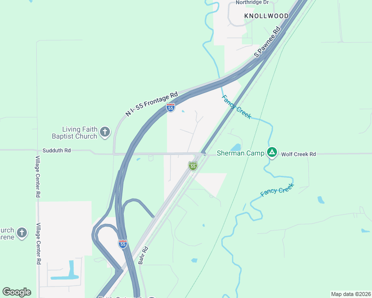 map of restaurants, bars, coffee shops, grocery stores, and more near 3280 Wolf Creek Road in Sherman