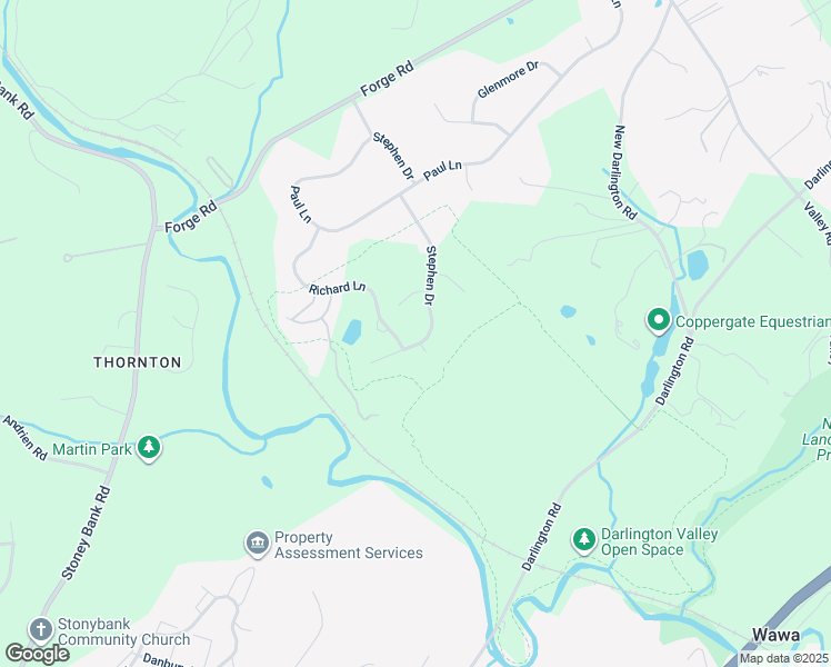 map of restaurants, bars, coffee shops, grocery stores, and more near 38 Stephen Drive in Glen Mills