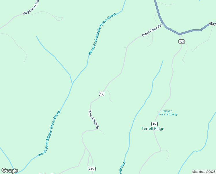 map of restaurants, bars, coffee shops, grocery stores, and more near 433 Blairs Ridge Road in Moundsville