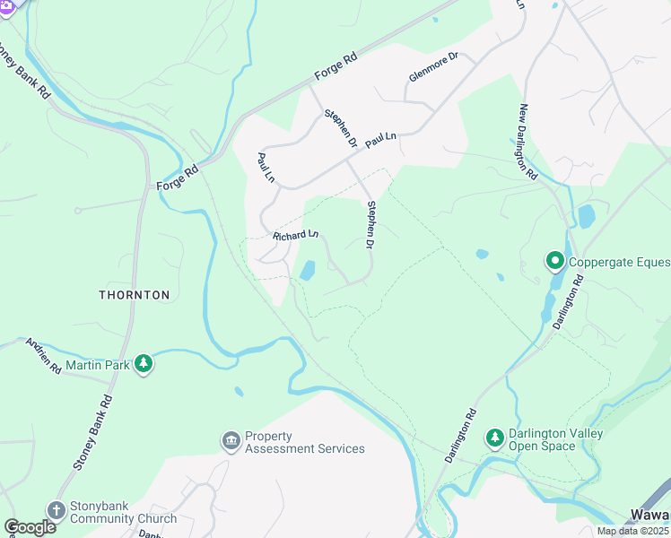 map of restaurants, bars, coffee shops, grocery stores, and more near 38 Stephen Drive in Glen Mills