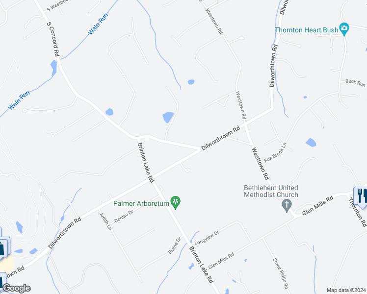 map of restaurants, bars, coffee shops, grocery stores, and more near 758 West Chester Road in West Chester
