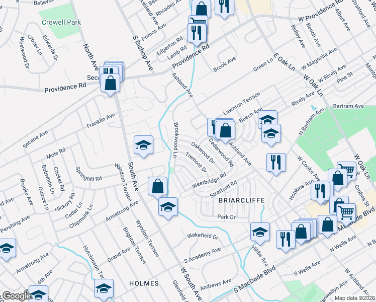 map of restaurants, bars, coffee shops, grocery stores, and more near 1101 Tremont Drive in Glenolden