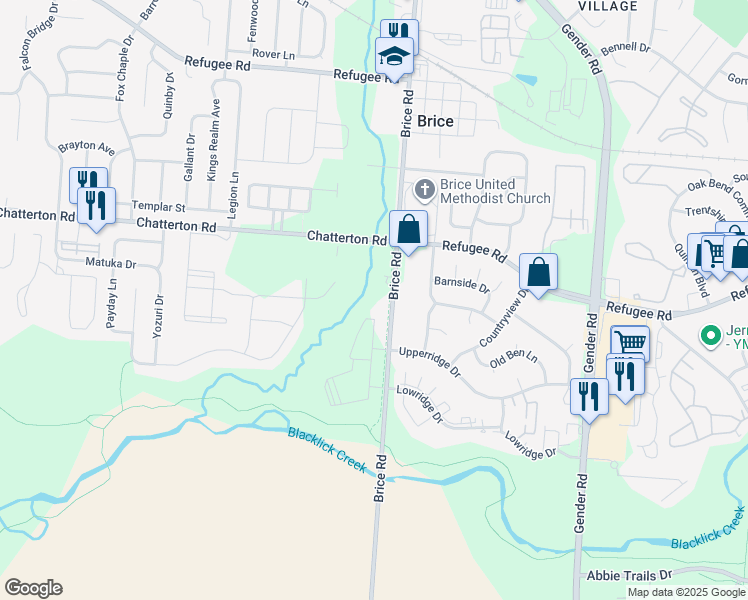 map of restaurants, bars, coffee shops, grocery stores, and more near 3251 Brice Road in Canal Winchester