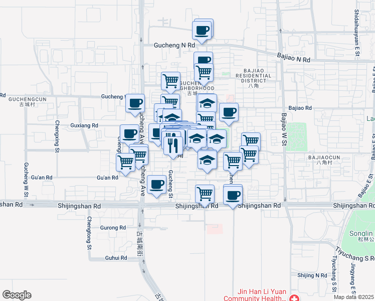map of restaurants, bars, coffee shops, grocery stores, and more near in 