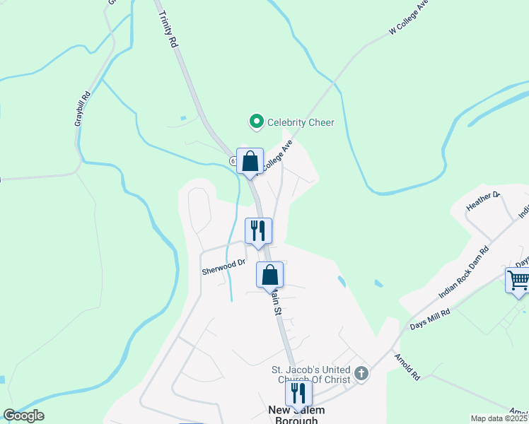 map of restaurants, bars, coffee shops, grocery stores, and more near 1035 Trinity Road in York