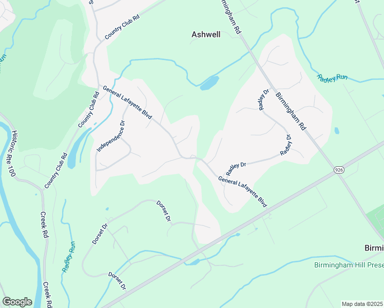 map of restaurants, bars, coffee shops, grocery stores, and more near 1100 General Lafayette Boulevard in West Chester