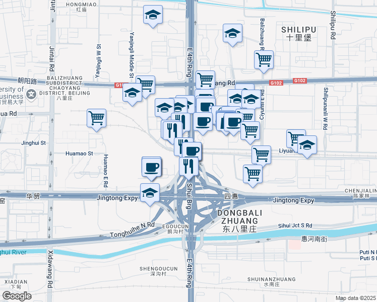 map of restaurants, bars, coffee shops, grocery stores, and more near in 