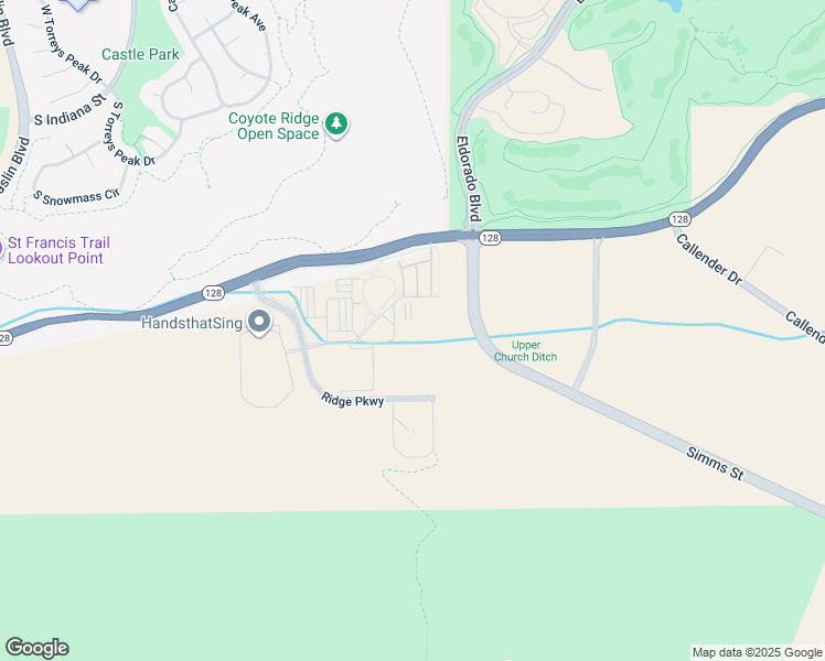 map of restaurants, bars, coffee shops, grocery stores, and more near 11802 Ridge Parkway in Broomfield