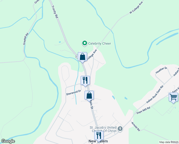 map of restaurants, bars, coffee shops, grocery stores, and more near 1036 Smith Hill Road in York