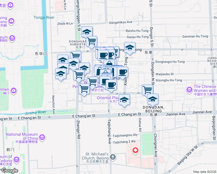 map of restaurants, bars, coffee shops, grocery stores, and more near in 