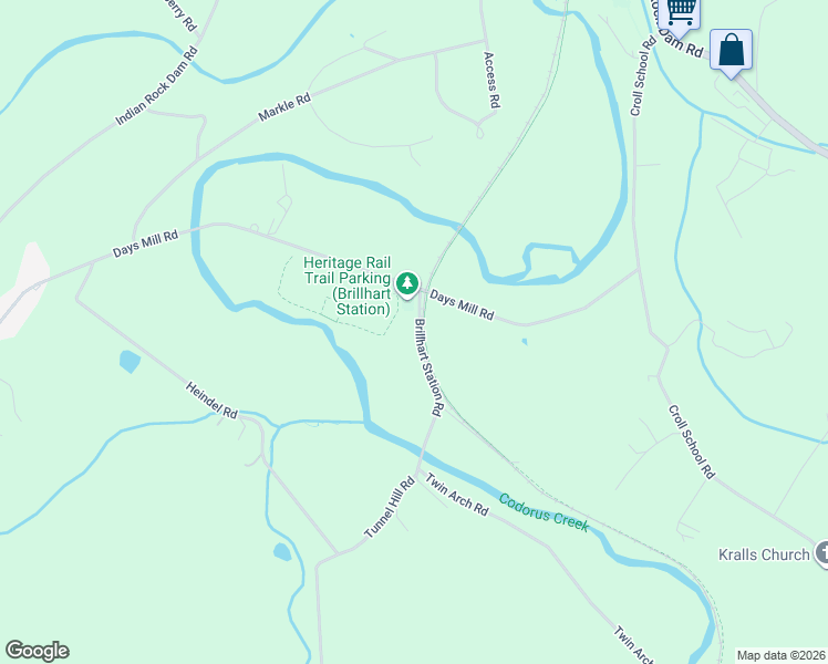 map of restaurants, bars, coffee shops, grocery stores, and more near 2404 Brillhart Station Road in York