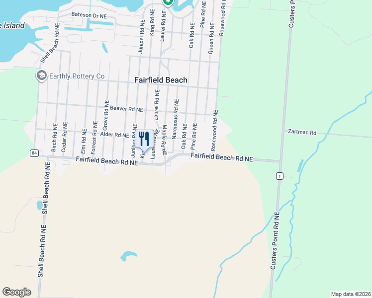 map of restaurants, bars, coffee shops, grocery stores, and more near 13131 Pine Road Northeast in Thornville