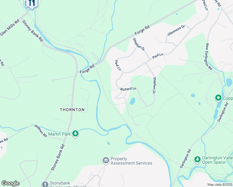 map of restaurants, bars, coffee shops, grocery stores, and more near 217 North Azalea Court in Glen Mills