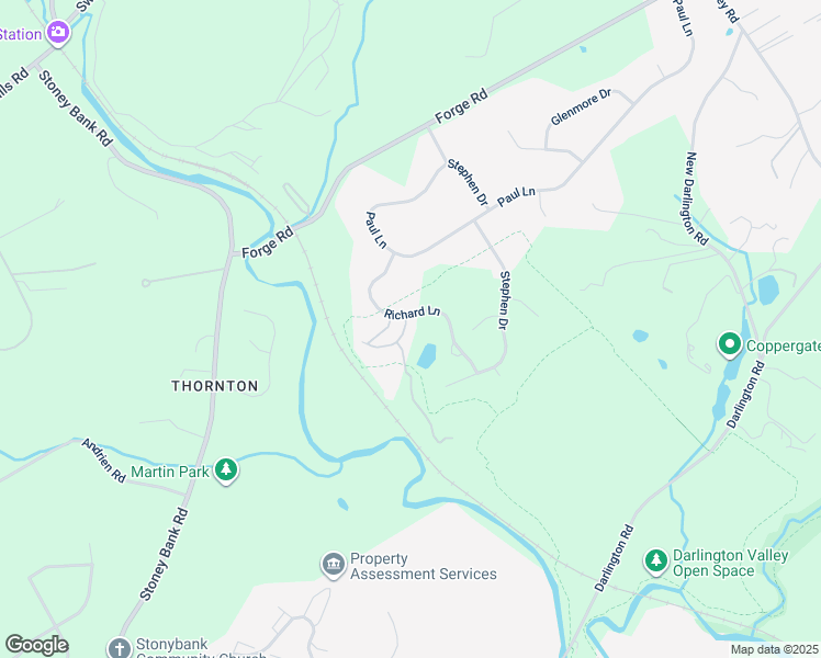 map of restaurants, bars, coffee shops, grocery stores, and more near 210 South Azalea Court in Delaware County