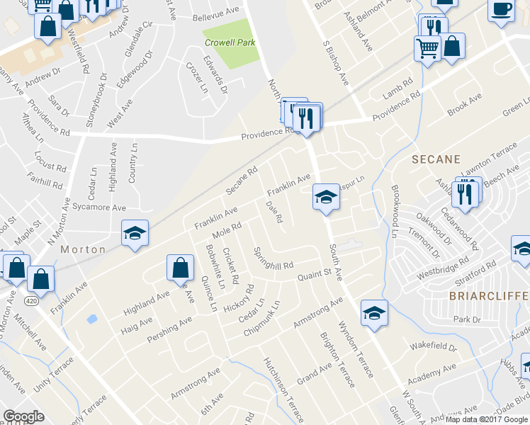 map of restaurants, bars, coffee shops, grocery stores, and more near 880 Wyndom Terrace in Delaware County