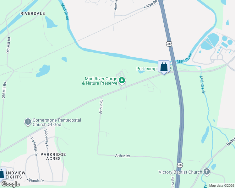 map of restaurants, bars, coffee shops, grocery stores, and more near 2731 Dayton Road in Springfield