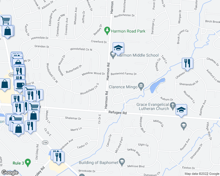 map of restaurants, bars, coffee shops, grocery stores, and more near 12175 Derby Ct in Pickerington