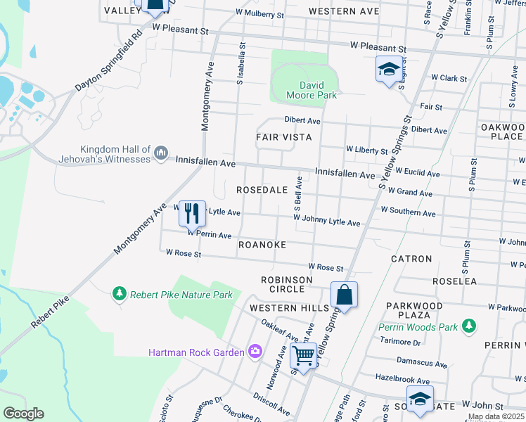 map of restaurants, bars, coffee shops, grocery stores, and more near 1220 West State Street in Springfield
