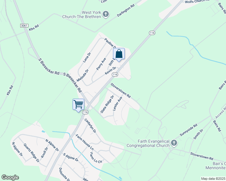 map of restaurants, bars, coffee shops, grocery stores, and more near 29 Pine Springs Boulevard in York