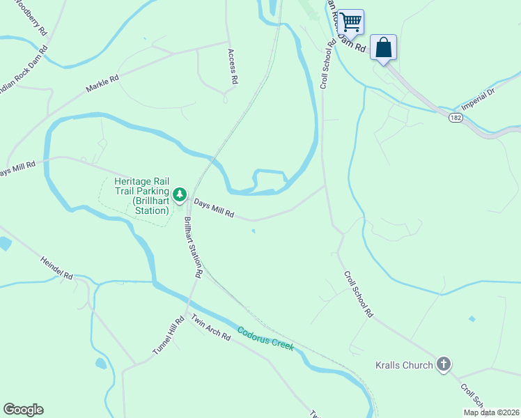 map of restaurants, bars, coffee shops, grocery stores, and more near 460 Days Mill Road in York