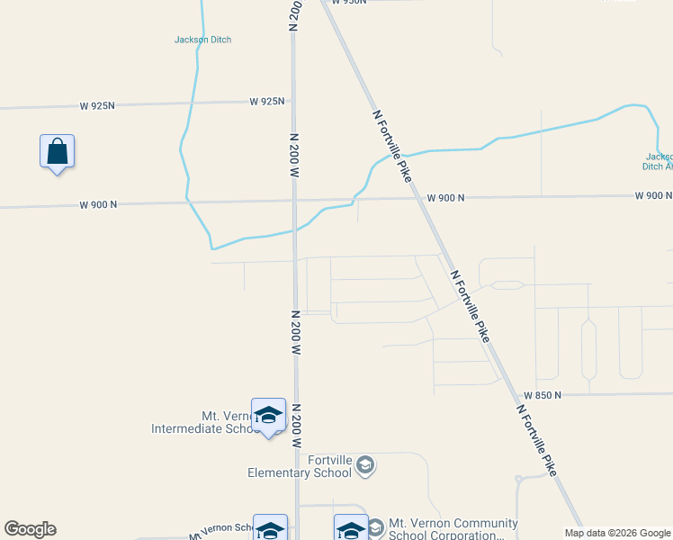 map of restaurants, bars, coffee shops, grocery stores, and more near 8727 North 200 West in Fortville