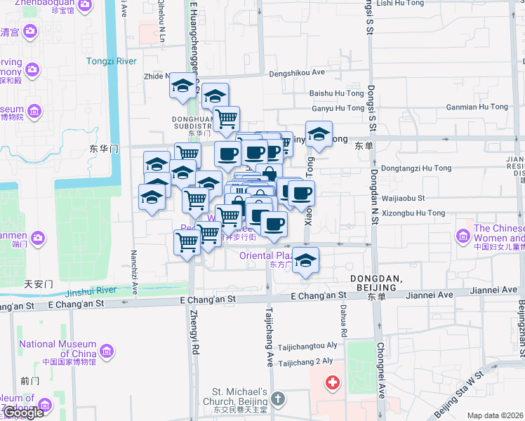 map of restaurants, bars, coffee shops, grocery stores, and more near in 