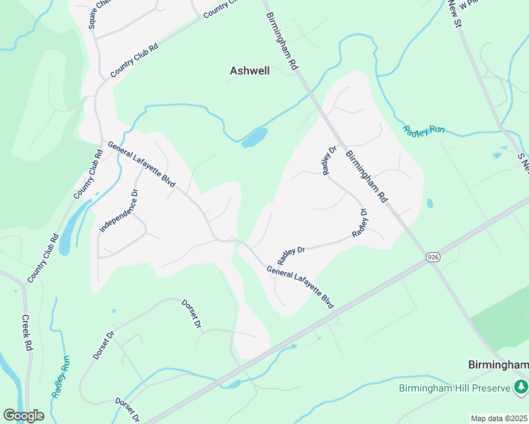 map of restaurants, bars, coffee shops, grocery stores, and more near 1001 Artillery Point Road in West Chester